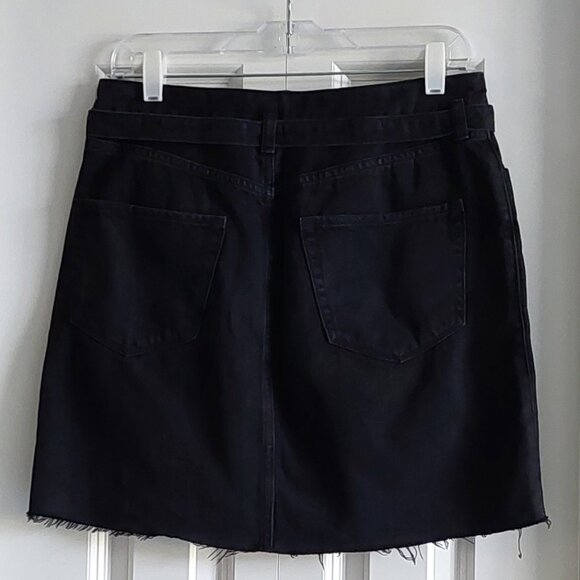 Hollister Black Denim Ultra High-Rise Midi-Skirt Junior's Size 11 - Picture 3 of 7